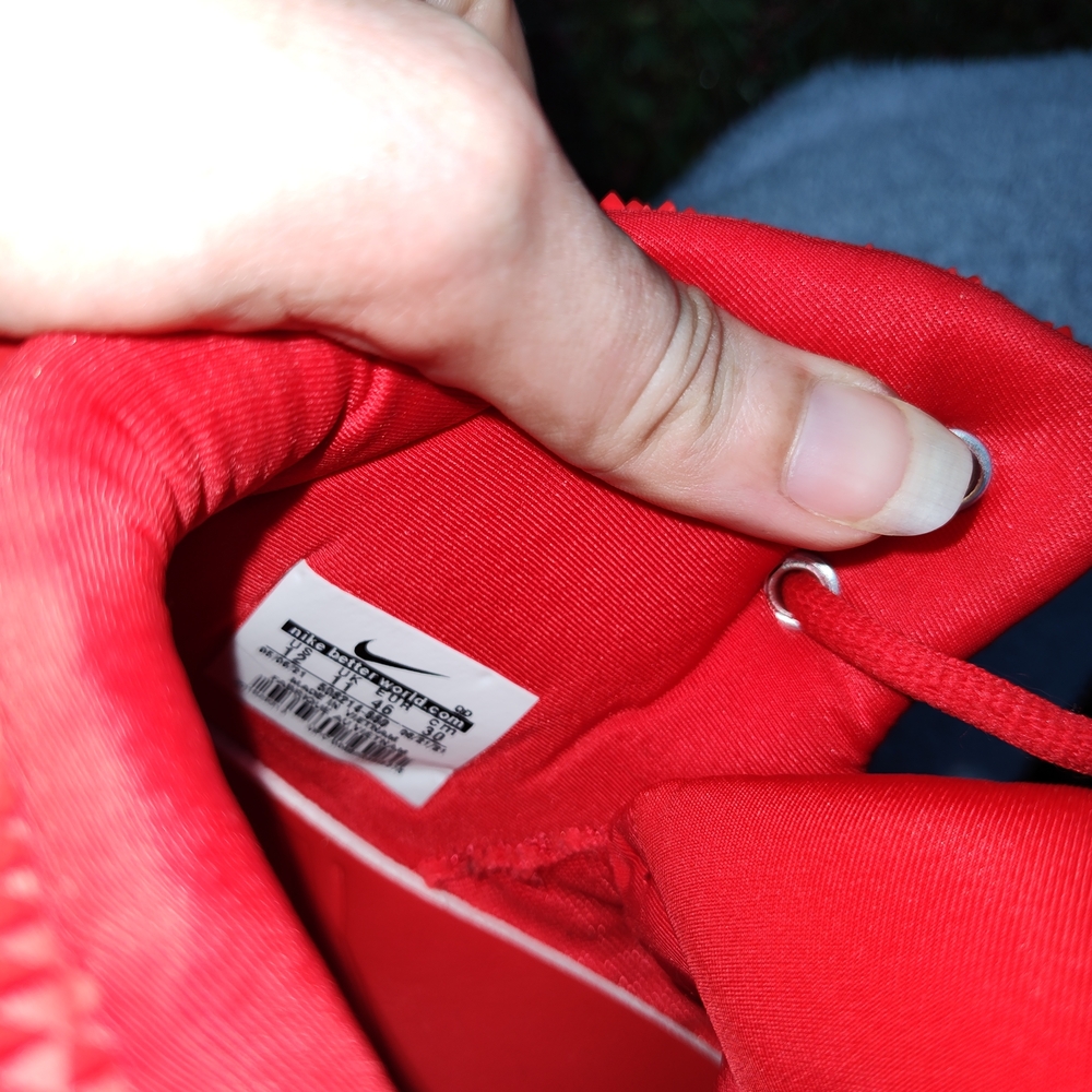 Nike Red High-Top Sneakers With Velcro Front. - Picture 7 of 9